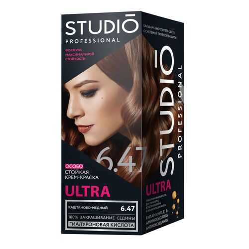 Комплект ULTRA для окрашивания волос STUDIO PROFESSIONAL 6.47 каштаново-медный 2*50+15 мл в Созвездие Красоты